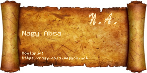 Nagy Absa névjegykártya